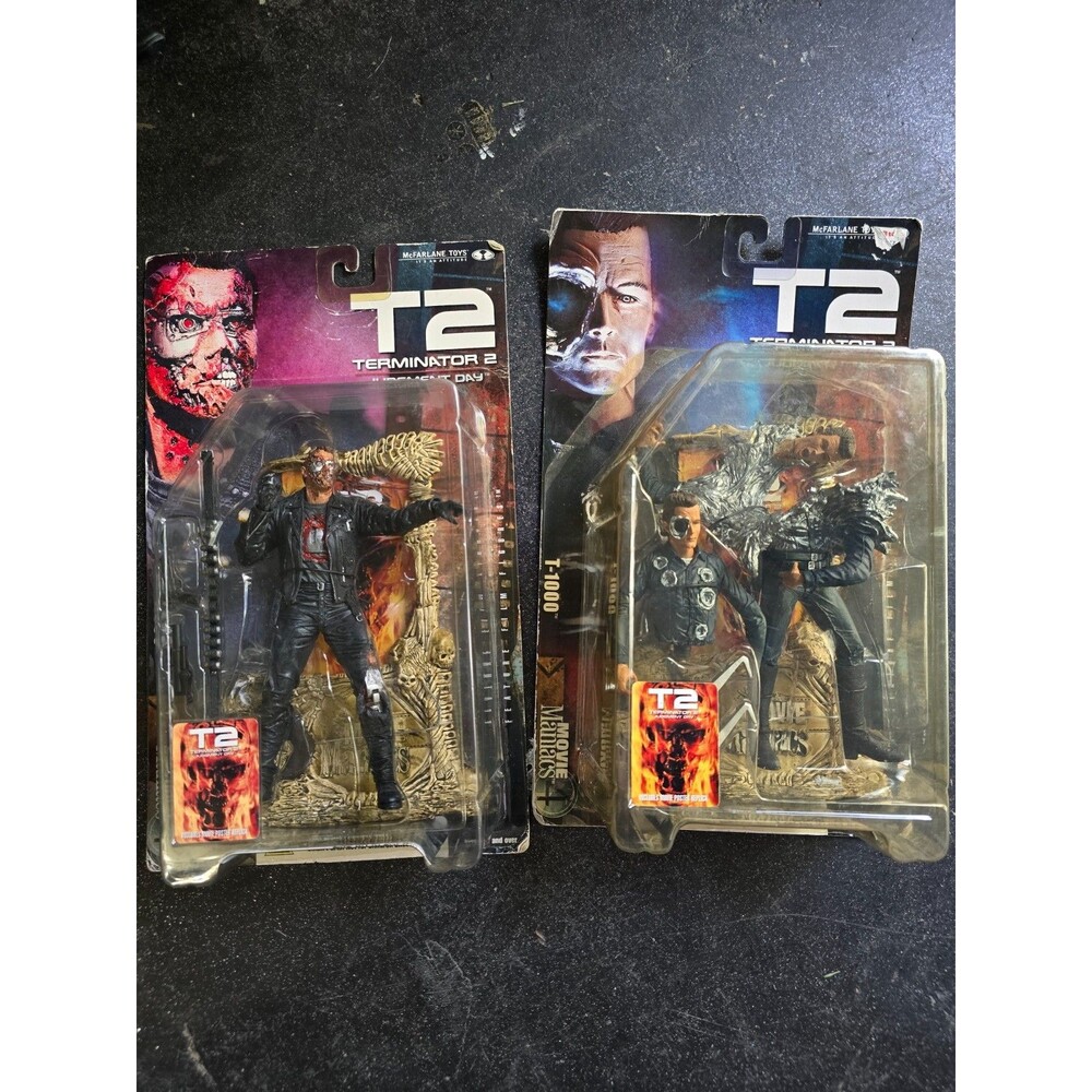 Vintage McFarlane T2 Terminator 2 Judgment Day T-800, T-1000 Action Figure new